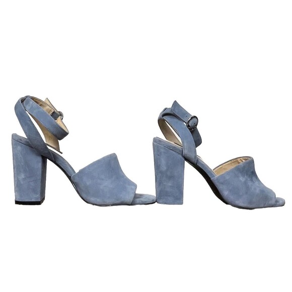 Jones New York Shoes Open Toe‎ Ankle Strap Blue Suede Leather High Heel Sandal 6 - Picture 1 of 10